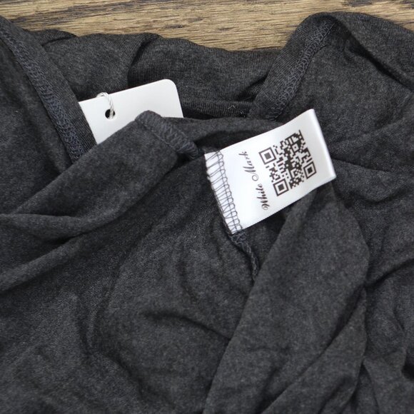 NWT White Mark Womens Plus Size Short Sleeve V-Neck Maxi Dress Charcoal Gray 1X - Picture 9 of 9